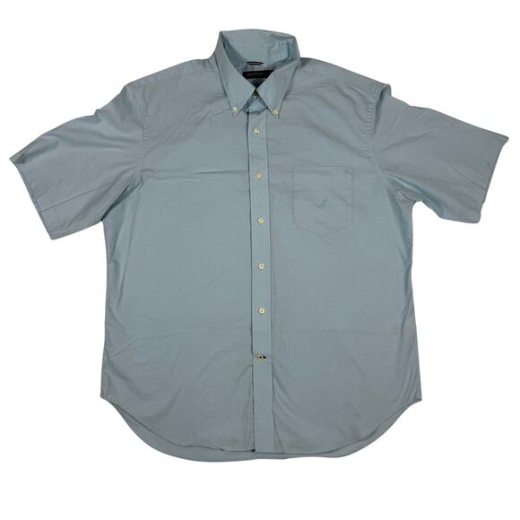 Nautica Other - Nautica Wrinkle Resistant Men's XL Blue Short Sleeve Button Down Oxford Shirt